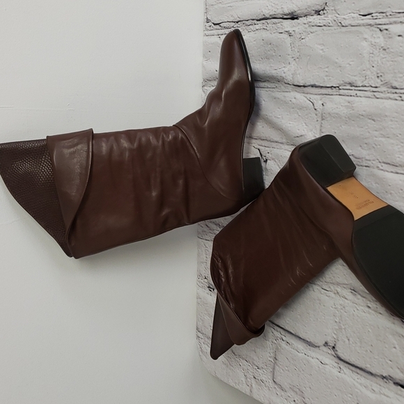 Maserati Shoes - Maserati Leather Dress Boots Vintage Brown Low Heel Like New EUC 8M Fits 7.5